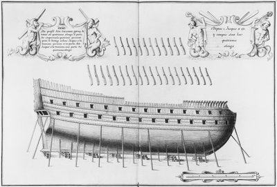 Profil eines Schiffes, Illustration aus dem 